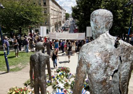 happening u památníku obětem komunismu na pražském Újezdě