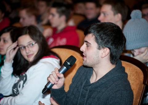 Studenti na debatě s režisérem k filmu Mý věci